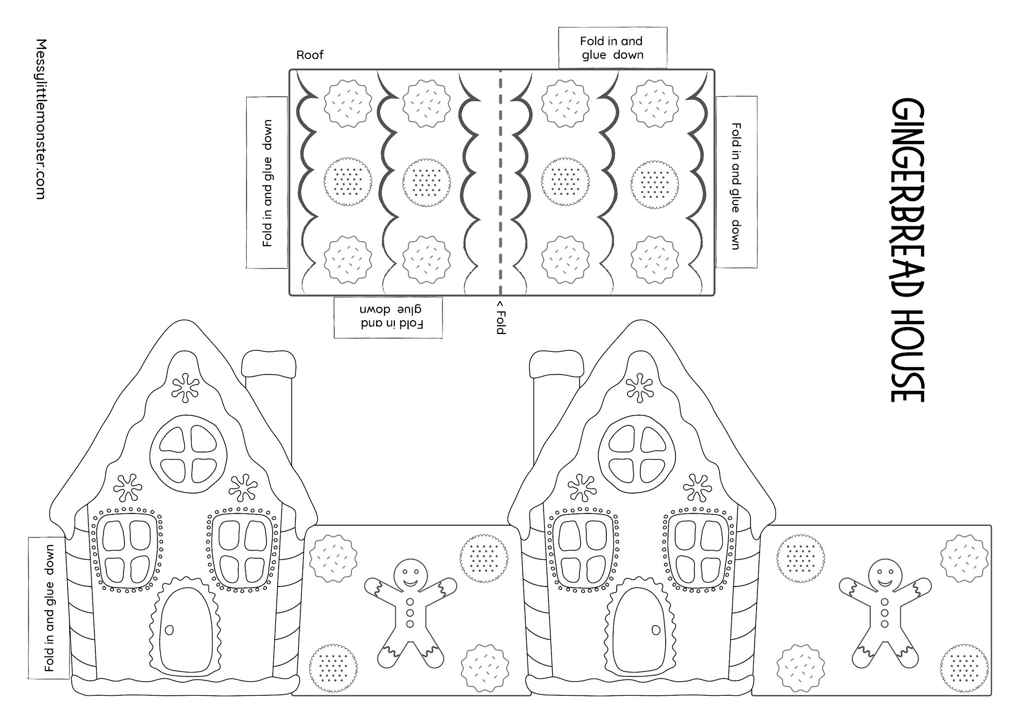 Paper Gingerbread House template Included Messy Little Monster Paper Gingerbread House template Included Messy Little Monster