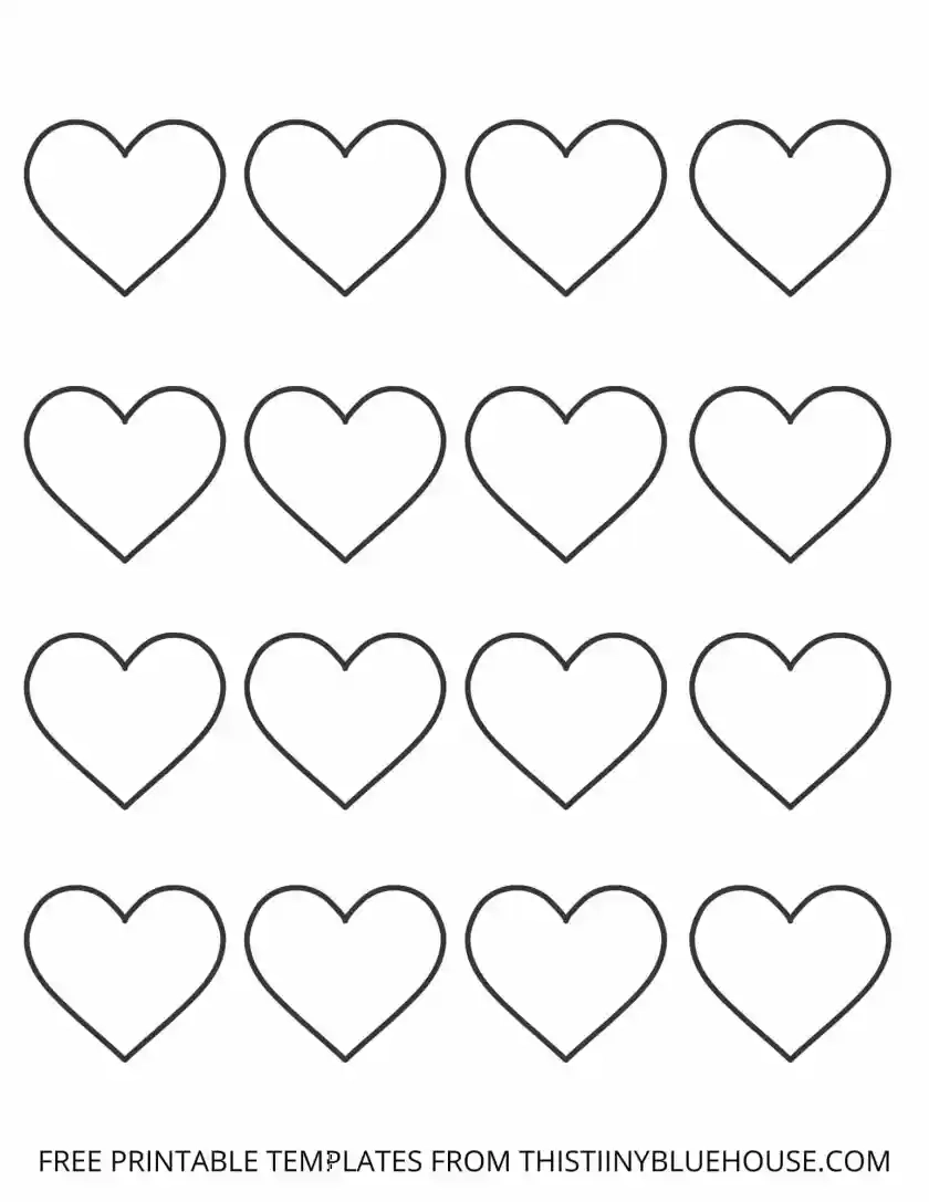 Printable Heart Template small Medium Large This Tiny Blue House
