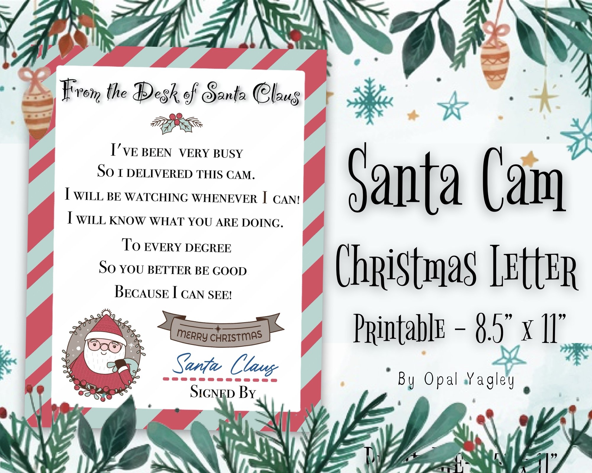 Template Free Free Printable Santa Cam Letter