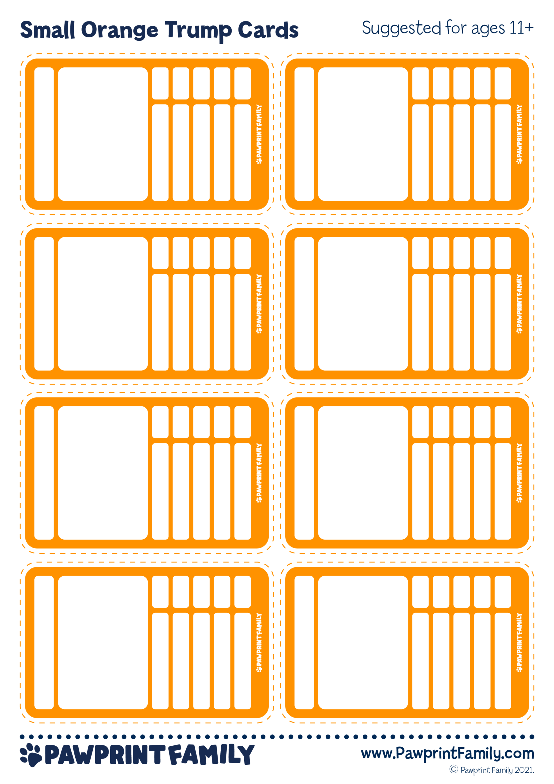 Trump Cards Template Pawprint Family