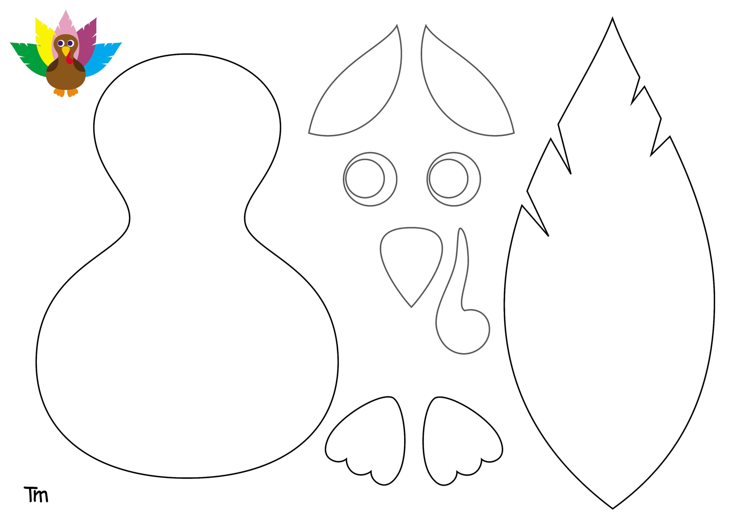 Printable Turkey Head Template