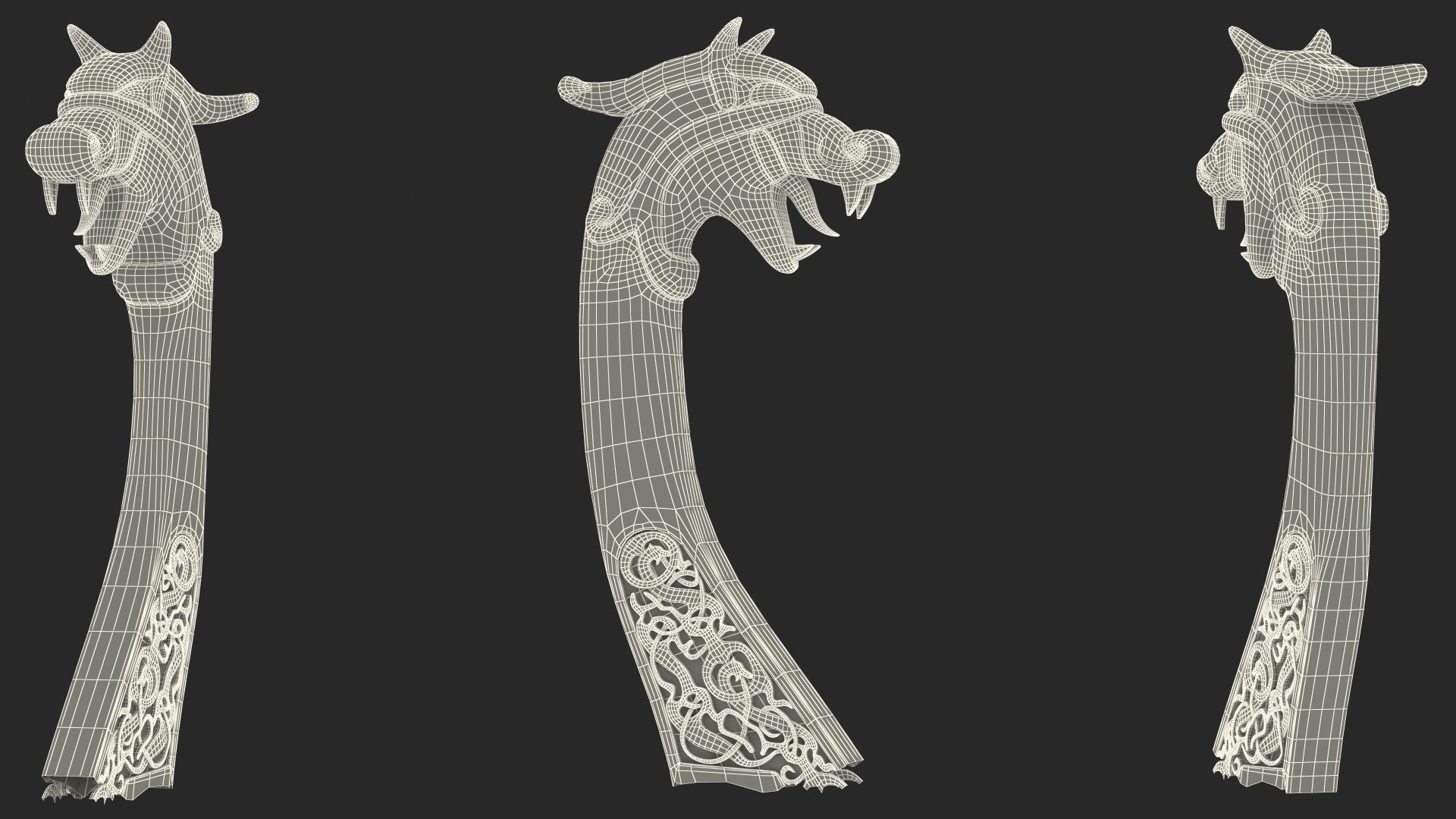 Viking Ship Dragon Head 3D Model 33 3ds blend c4d fbx max 